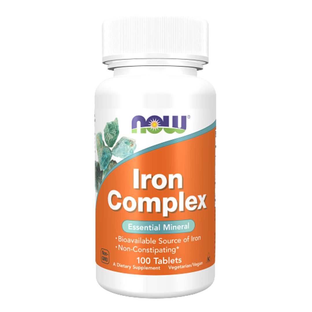 NOW Supplements, Iron Complex, Non-Constipating*, Essential Mineral, 100 Tablets NOW Supplements, Iron Complex, Non-Constipating*, Essential Mineral, 100 Tablets